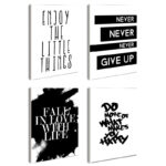 Inspirational - 4 Piece Textual Art Print Set on Wood - Image 2