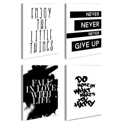 Inspirational – 4 Piece Textual Art Print Set on Wood - Chic Decora
