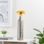Isaacs 15" Textured Silver Ceramic Table Vase - Image 8