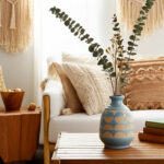 Jeiker Boho Stoneware Ceramic Vase with Textured Detail and Sculptural Form in Contemporary Minimalist Design for Modern Eclectic Spaces