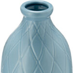 Jemiliah Stoneware Ceramic Vase with Textured Diamond Design - Image 3