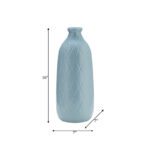 Jemiliah Stoneware Ceramic Vase with Textured Diamond Design - Image 5