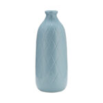 Jemiliah Stoneware Ceramic Vase with Textured Diamond Design