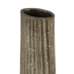 Jennalyn Aluminum Metal Slim Flat Tall Floor Cone Decorative Brass Vase with Textured Ridges - Image 3