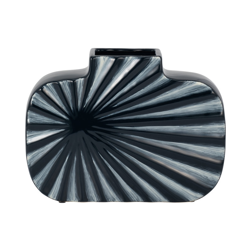 Jeree Modern Stoneware Ceramic Vase with Sculptural Dimensional Detailing and Contemporary Silhouette for Stylish Decorative Accent - Chic Decora