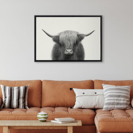 Jeylan ” Hey Dude Highland Cow BW ” by The Creative Bunch Studio - Chic Decora
