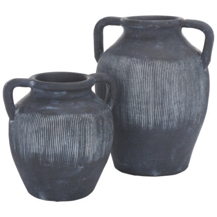 Juniour Stoneware Vase Set Of 2 (Set of 2) - Chic Decora