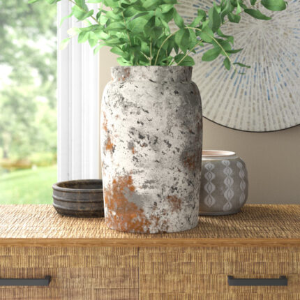 Kacie Gray Indoor / Outdoor Terracotta Table Vase - Chic Decora