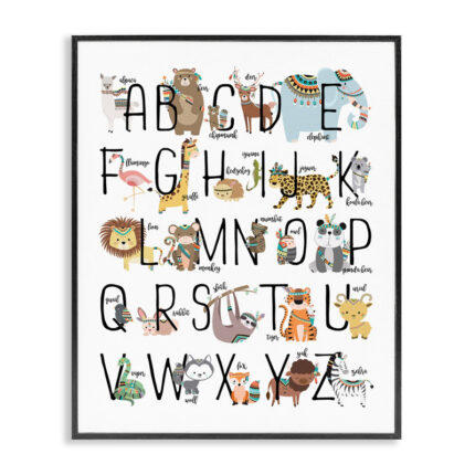 Kaneb Boho Animal ABCs Giclee Texturized Framed Art - Chic Decora