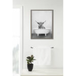 Karnecia Highland Cow in the Tub BW by Amy Peterson - Picture Frame Print on Glass - Image 2