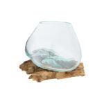 Kaydenze Decorative Glass Planter on Wood Base - Image 6