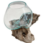 Kaydenze Decorative Glass Planter on Wood Base - Image 8