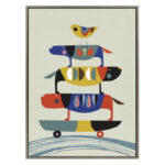 Keaundrea Skate Dog by Rachel Lee - Floater Frame Painting Print on Canvas