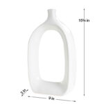 Keiko 15" Modern Cut Out White Ceramic Vase - Image 5