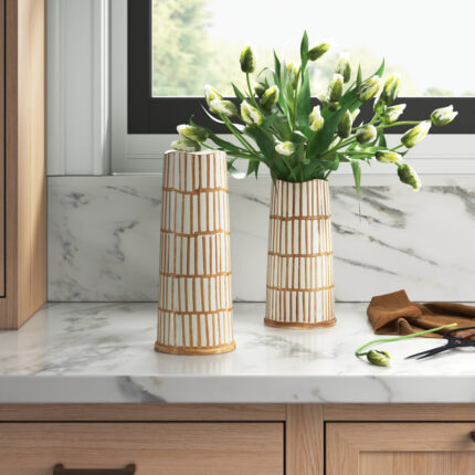 Keld Handmade Ceramic / Porcelain Table Vase (Set of 2) - Chic Decora