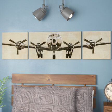 Kinzel Flight Time Triptych 3-piece Canvas Wall Art Set - Chic Decora
