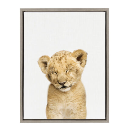 Kiranveer Sleepy Baby Lion Graphic Art on Canvas - Chic Decora