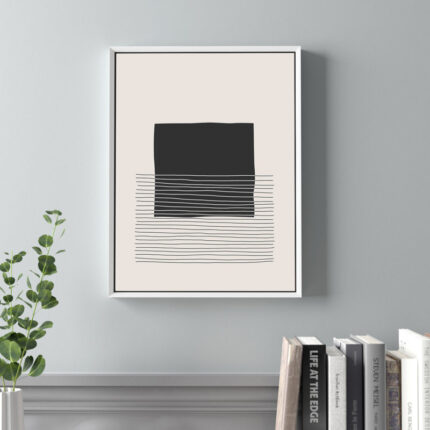Kiro Minimal Geometric Lines and Squares VIII – Floater Frame Print on Canvas - Chic Decora