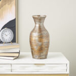 Kirthana Bamboo Wood Antique Inspired Pot Decorative Brown Vase - Image 4
