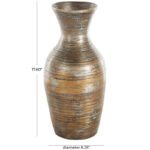 Kirthana Bamboo Wood Antique Inspired Pot Decorative Brown Vase - Image 5