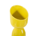 Kymoni Contemporary Glossy Yellow Slanted Top Ceramic Vase - Image 3
