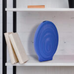 Kymya Radiant Blue Ribbed Ceramic Vase - Image 6