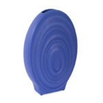 Kymya Radiant Blue Ribbed Ceramic Vase