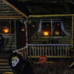 LED Lighted Creepy Haunted House Halloween Canvas Wall Art - Image 7