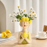 Lady Lemons Ceramic 11.6-Inch Tall Sculpture Vase