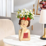 Lady Strawberries Ceramic 11.4-Inch Tall Sculpture Vase - Image 2