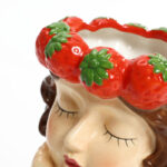 Lady Strawberries Ceramic 11.4-Inch Tall Sculpture Vase - Image 5