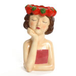 Lady Strawberries Ceramic 11.4-Inch Tall Sculpture Vase - Image 7