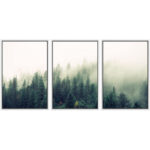 Landscape with Trees in Mist - 3 Piece Canvas Photograph Print Set - Image 4