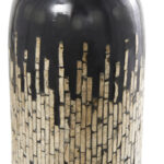 Lansdown Black Capiz Shell Handmade Decorative Vase with Gold Ombre Design, 9" x 9" x 34" - Image 3