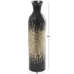 Lansdown Black Capiz Shell Handmade Decorative Vase with Gold Ombre Design, 9" x 9" x 34" - Image 5