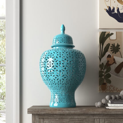 Largent Handmade Ceramic / Porcelain Ginger Jar - Chic Decora