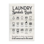 Laundry Symbols Guide Typography - Floater Frame Textual Art on Wood