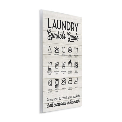 Laundry Symbols Guide Typography – Floater Frame Textual Art on Wood - Chic Decora