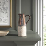 Libra Sienna Brown Ceramic Pitcher Vase - Image 2