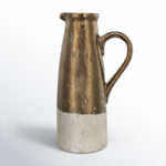 Libra Sienna Brown Ceramic Pitcher Vase