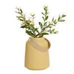 Lido 6" Modern Ceramic Sage Green Table Vase with Strap Handle - Image 7