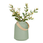 Lido 6" Modern Ceramic Sage Green Table Vase with Strap Handle