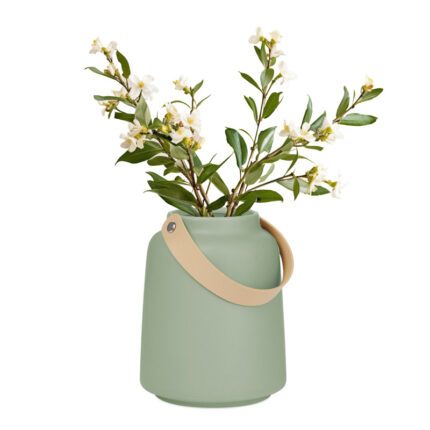 Lido 6" Modern Ceramic Sage Green Table Vase with Strap Handle