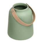 Lido 6" Modern Ceramic Sage Green Table Vase with Strap Handle - Image 2