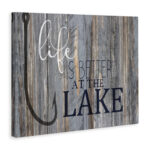 Life Better Lake Quote Fish Lakehouse Cabin Nautical Phrase by Kim Allen - Graphic Art Print - Image 2