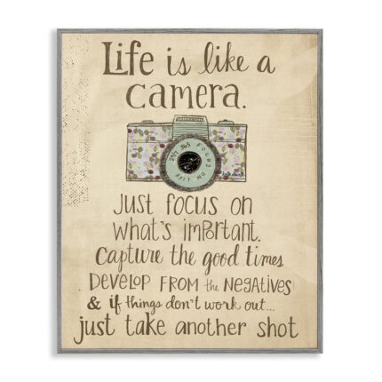 Life Is Like a Camera – Textual Art Print - Chic Decora