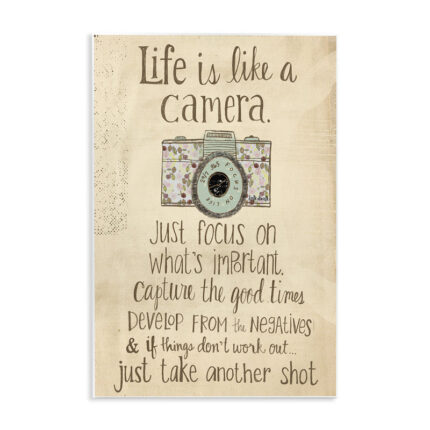 Life Is Like a Camera – Textual Art Print - Chic Decora