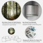 Light In Dense Fall Forest With Fog Artwork - Image 5