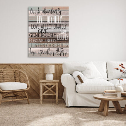 Live Joyfully Phrases by Kim Allen – Textual Art Print - Chic Decora