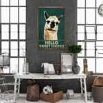 Llama - Why Hello Sweet Cheeks Gallery Wrapped Canvas - Bath And Laundry Animal Illustration Decor, Beige And Dark Green Bathroom Decor - Image 7